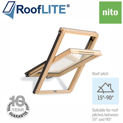 Rooflite Centre Pivot Window - 55x98cm Pine